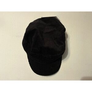 NWT Boardmans Black Corduroy Newsboy Hat Cap Mens One Size